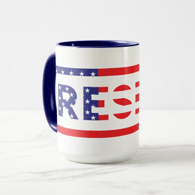 Caneca RESISTENTE| Bandeira dos Estados Unidos (Frente Esquerda)