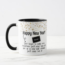Caneca Resolução Sarcástica Feliz ano novo Engraçado Conf
