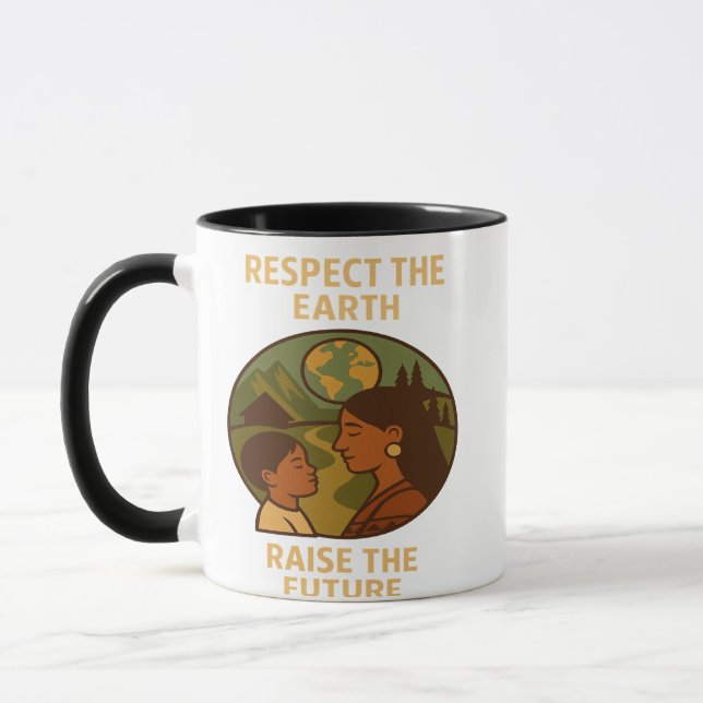 Caneca Respect the Earth, Raise the Future (Esquerda)