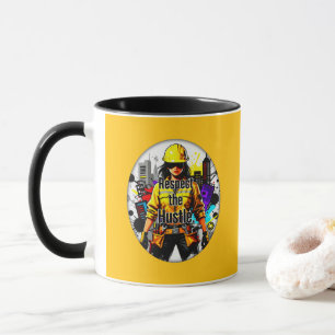 Caneca Respect the Hustle Worker Illustration – Industria
