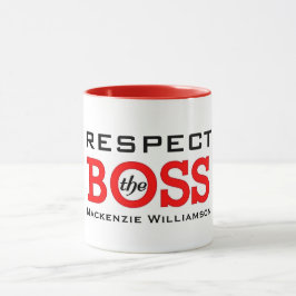 Caneca Respeite o chefe com nome