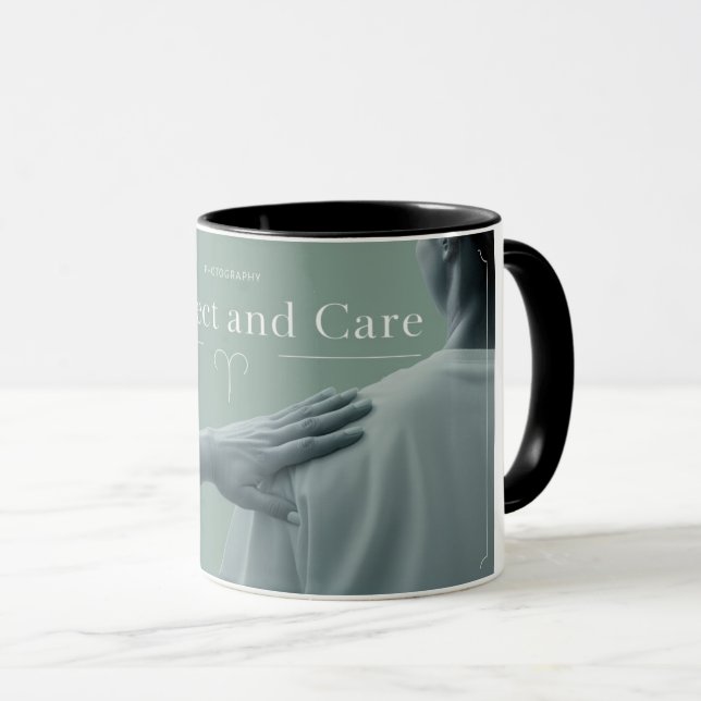Caneca Respeito e Cuidado - Inspire Positividade (Frente Esquerda)
