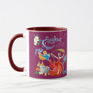 Caneca resplendor magenta ano novo tailandês