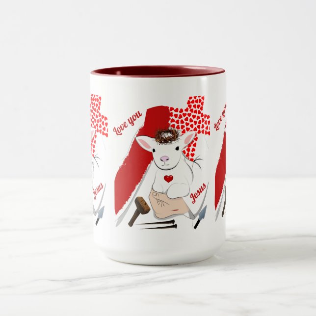 Caneca Ressurreição Jesus Lamb Do Café De Deus (Centro)