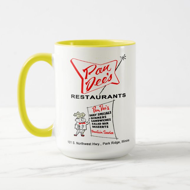Caneca Restaurante de Pan Dee, Park Ridge, Illinois (Esquerda)