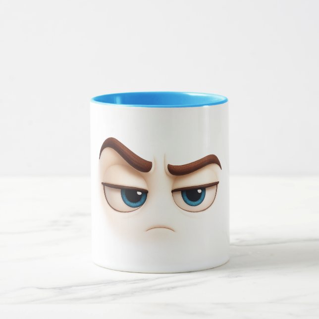 Caneca Resting grump face – blue eyed annoyed emoji (Centro)