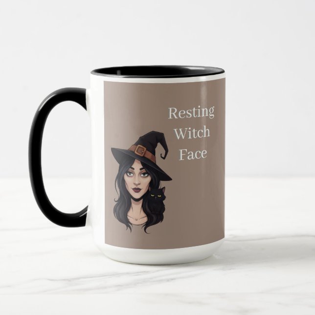 Caneca Resting Witch Face Mug | Halloween Coffee Cup (Esquerda)