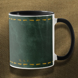 Caneca Restorative Forest Green Stitched Leather-Look