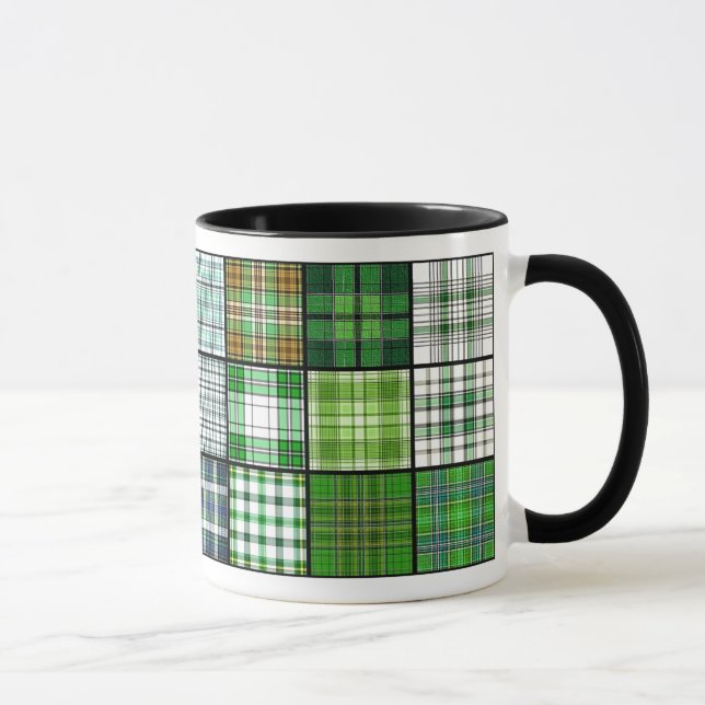 Caneca Retalhos da xadrez de Tartan (Direita)
