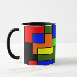 Caneca Retângulos de interseção coloridos