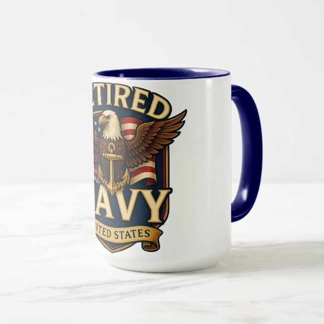 Caneca Retired Navy Eagle Mug (Frente Esquerda)