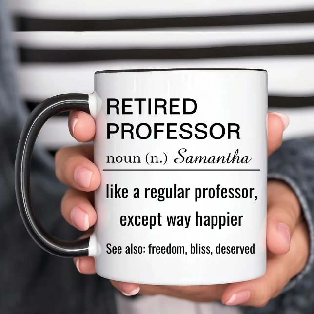 Caneca Retired Professor Funny Definition (Criador carregado)