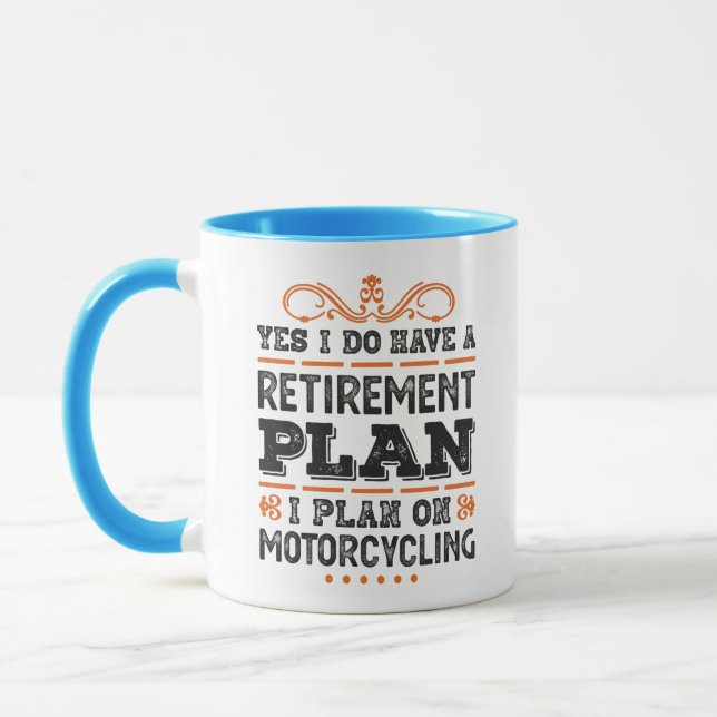 Caneca Retirement Plan Motorcycling Gift Funny (Esquerda)