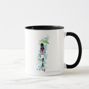 Caneca Retrato da jovem mulher que guardara a bolsa e o