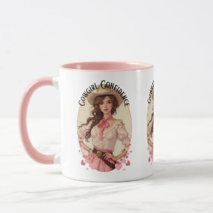 Caneca Retrato da Moda Ocidental da Coquette Cowgirl