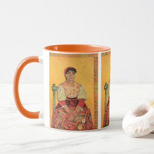 Caneca Retrato da mulher italiana por Vincent van Gogh