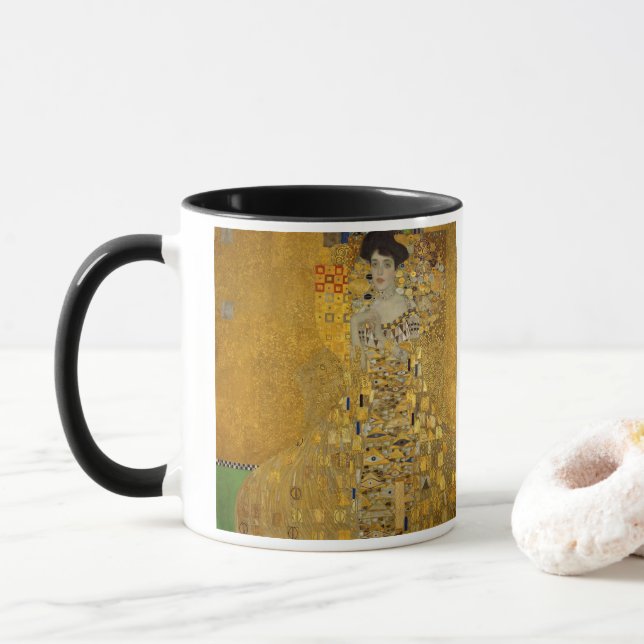 Caneca Retrato de Adele Bloch-Bauer I por Gustav Klimt (Com Donut)