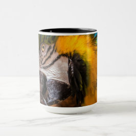 Caneca Retrato de arara azul e amarela