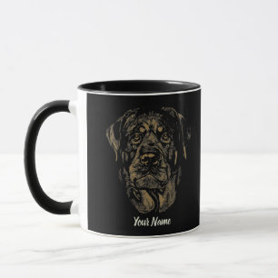 Caneca Retrato de Cachorro Rottweiler