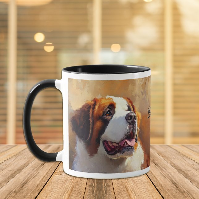 Caneca Retrato de Cão São Bernardo (Criador carregado)