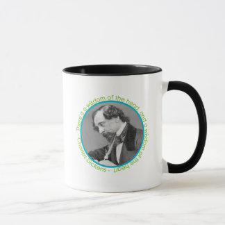 Caneca Retrato de Charles Dickens com citações