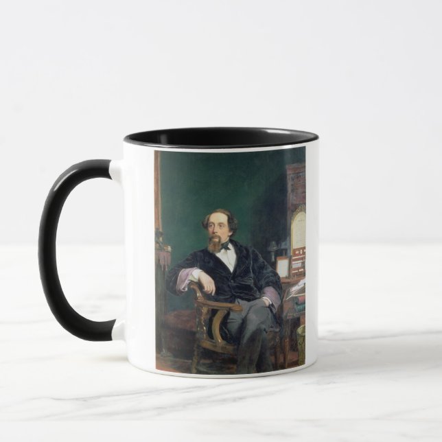Caneca Retrato de Charles Dickens (óleo em canvas) (Esquerda)