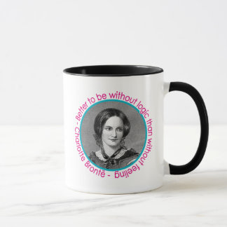 Caneca Retrato de Charlotte Bronte com citações