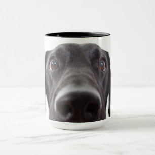 Caneca Retrato de Closeup Black Labrador