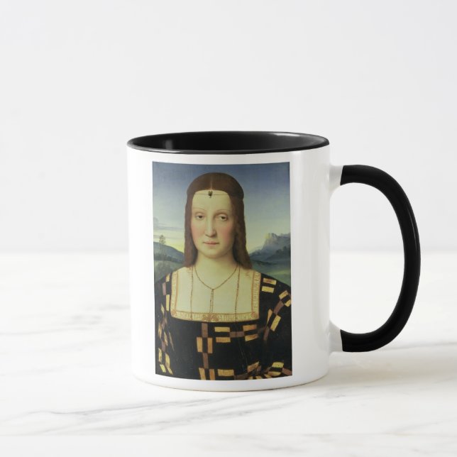 Caneca Retrato de Elizabeth Gonzaga, c.1504 (óleo na (Direita)