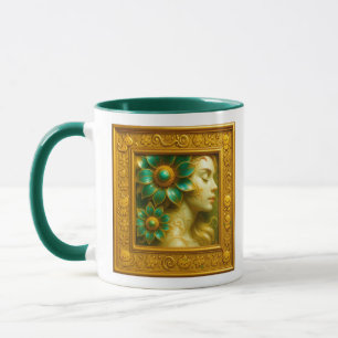 Caneca Retrato de Mulher Floral
