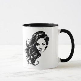 Caneca Retrato de Mulher Negra e Branca