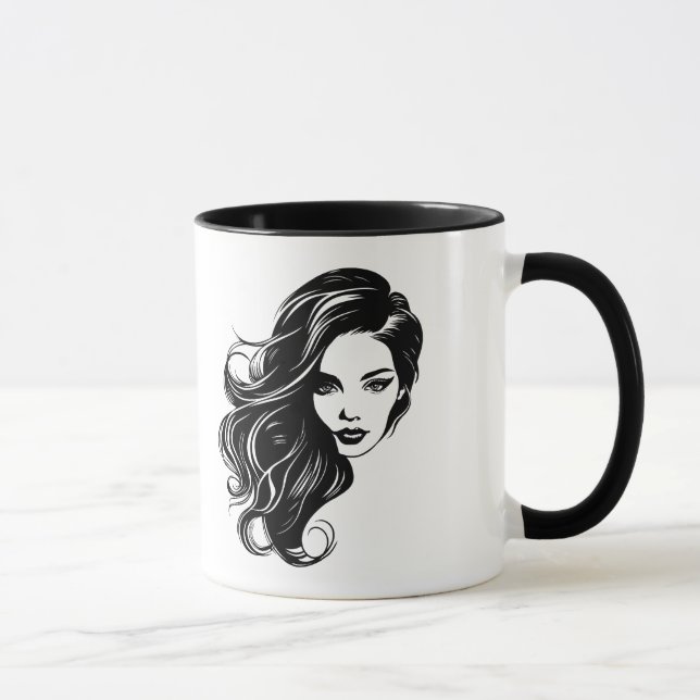 Caneca Retrato de Mulher Negra e Branca (Direita)