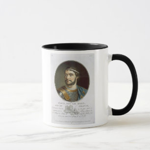 Caneca Retrato de Pepin, chamado "Le Bref", rei do franco