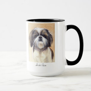 Caneca Retrato de Shih Tzu pintado na Aquarela