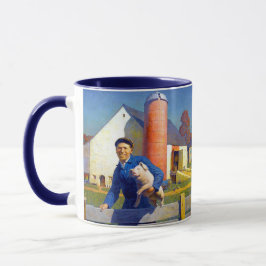 Caneca Retrato de um agricultor N C Wyeth Americana Art 1