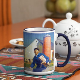 Caneca Retrato de um agricultor N C Wyeth Arte Americana 
