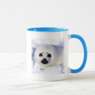 Caneca Retrato de um Filhote de Foca-da-groenlândia