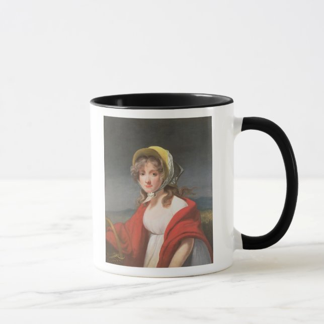 Caneca Retrato de uma menina que veste um xaile vermelho (Direita)