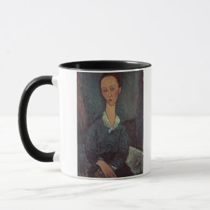 Caneca Retrato de uma mulher com um colarinho branco