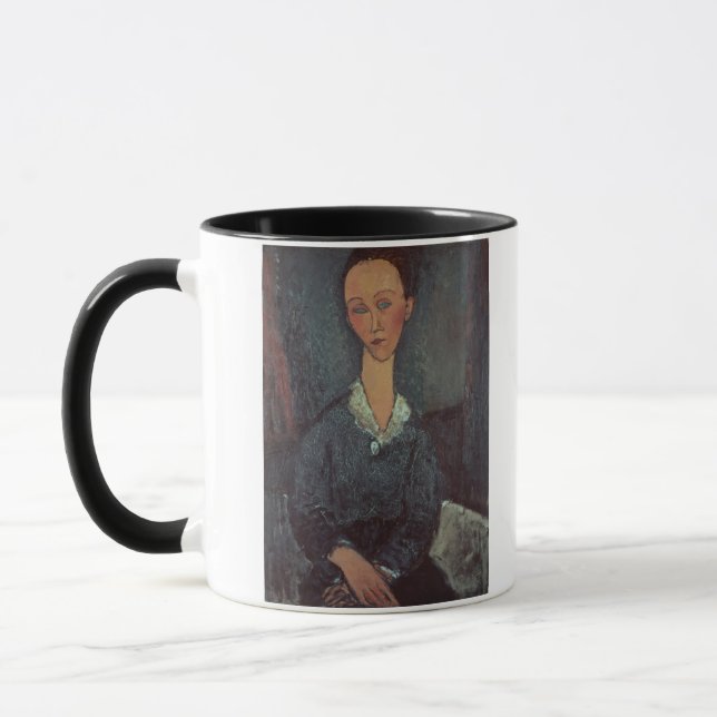 Caneca Retrato de uma mulher com um colarinho branco (Esquerda)