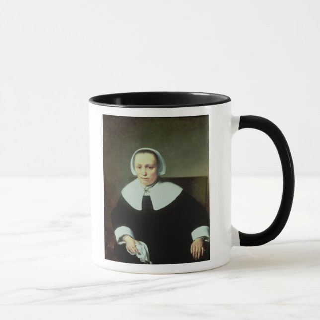 Caneca Retrato de uma senhora com colarinho branco e os (Direita)