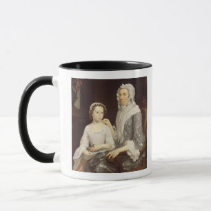 Caneca Retrato de uma senhora idosa e de uma rapariga