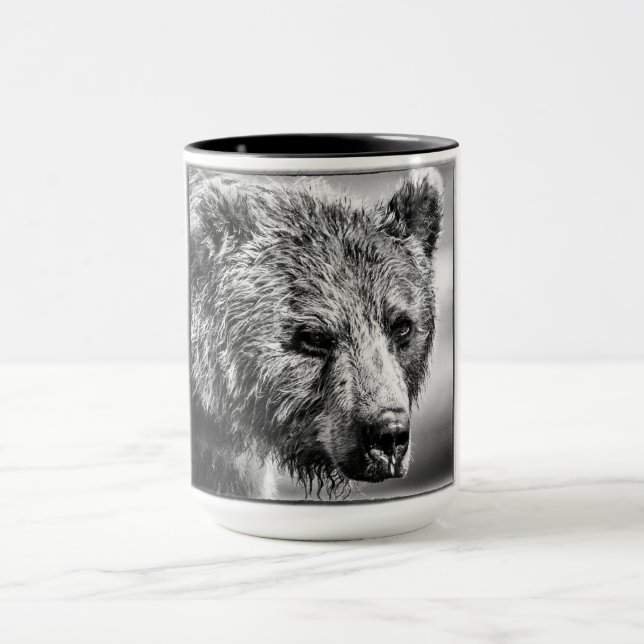 Caneca Retrato de urso pardo (Centro)