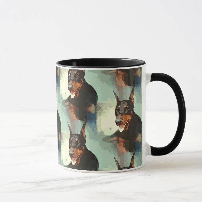 Caneca Retrato do Pinscher do Doberman (Direita)