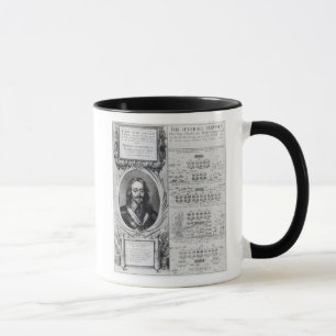 Caneca Retrato do rei Charles Eu com diagramas