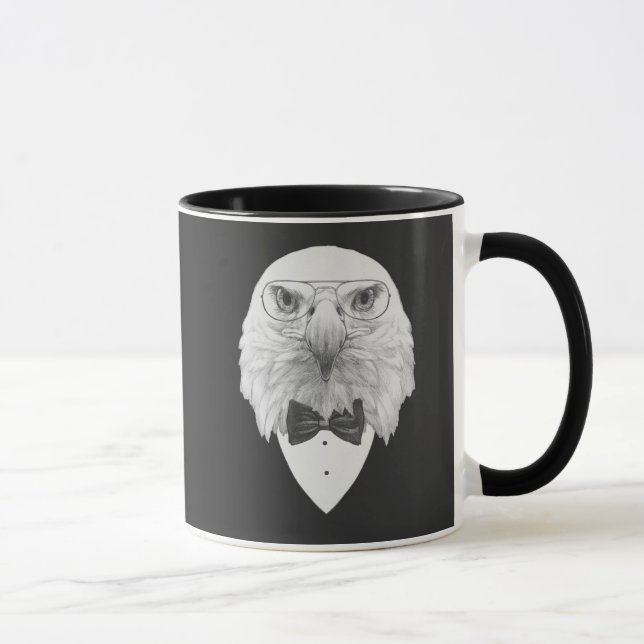 Caneca Retrato elegante de Eagle (Direita)