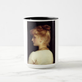 Caneca Retrato feminino de trás (por Frederic Leighton)