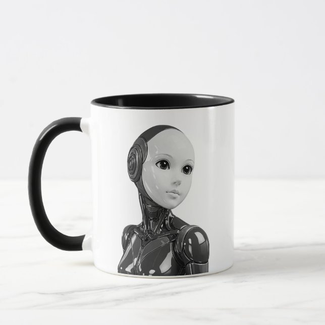 Caneca Retrato Humanóide Android (Esquerda)