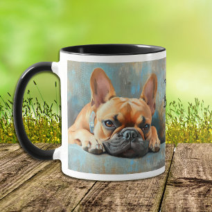 Caneca Retrato Impressionista do Bulldog Francês
