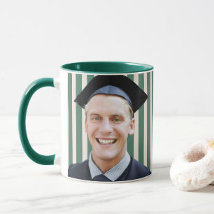 Caneca Retrato Personalizado Linhas Verdes para Homens Fo